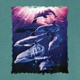 thumbnail image 2 of Wild Bobby, Underwater Whale Dolphin Bottlenose Nautical, Animal Lover, Front and Back Garment-Dyed Short Sleeve Tees, Emerald, Large, 2 of 3