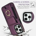 thumbnail image 6 of Wallet Case Compatible for iPhone 15 Pro Max, with 360° Rotation Ring Stand PU Leather Case Cover with Side Stretchy Fabric Card Holder for Women and Men for iPhone 15 Pro Max, Purple, 6 of 8
