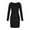 Black, variant on Aofany Fashionable Women's Long Sleeved Low Square Neck Slim Elastic A-line Knit Dress