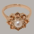 thumbnail image 5 of LBG British Made 9k Rose Gold Womens Ring Cultured Pearl & Citrine Statement Ring - 33 size options - Size 7.5, 5 of 6