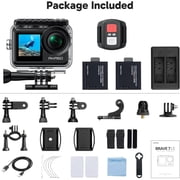 AKASO Brave 7 LE 4K60FPS 20MP WiFi Action Camera, Underwater 131ft with Touch Screen EIS 2.0 Zoom Remote Control,Support External Microphone Vlog Camera