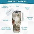 thumbnail image 2 of Yayeee 30oz Double-Wall Insulated Stainless Steel Tumbler with Handle Bottle, Red Mountain Pattern, 2 of 8