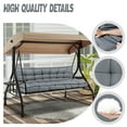 thumbnail image 5 of XXLYY Outdoor Swing Cushions, Swing Cushions 3 Seater Replacement with Backrest, Waterproof Thicken 4" Bench Cushion with Ties for Patio Porch Lawn and Garden, 5 of 8