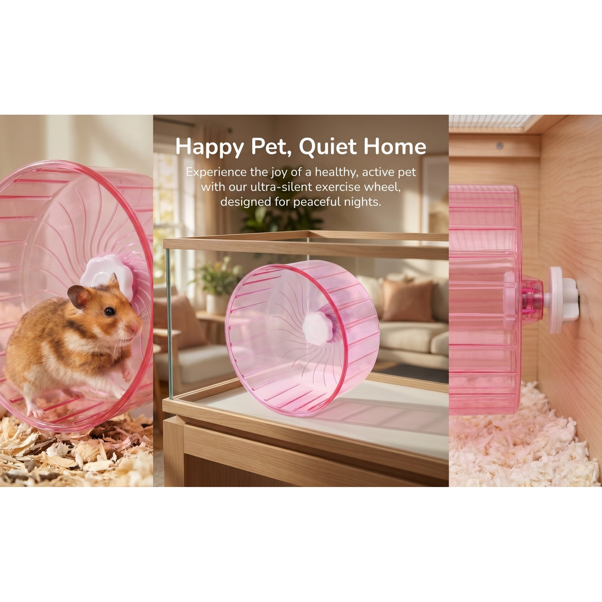 OFFIGAM Quiet Hamster Running Wheel Plastic Exercise Wheel for Small Pets