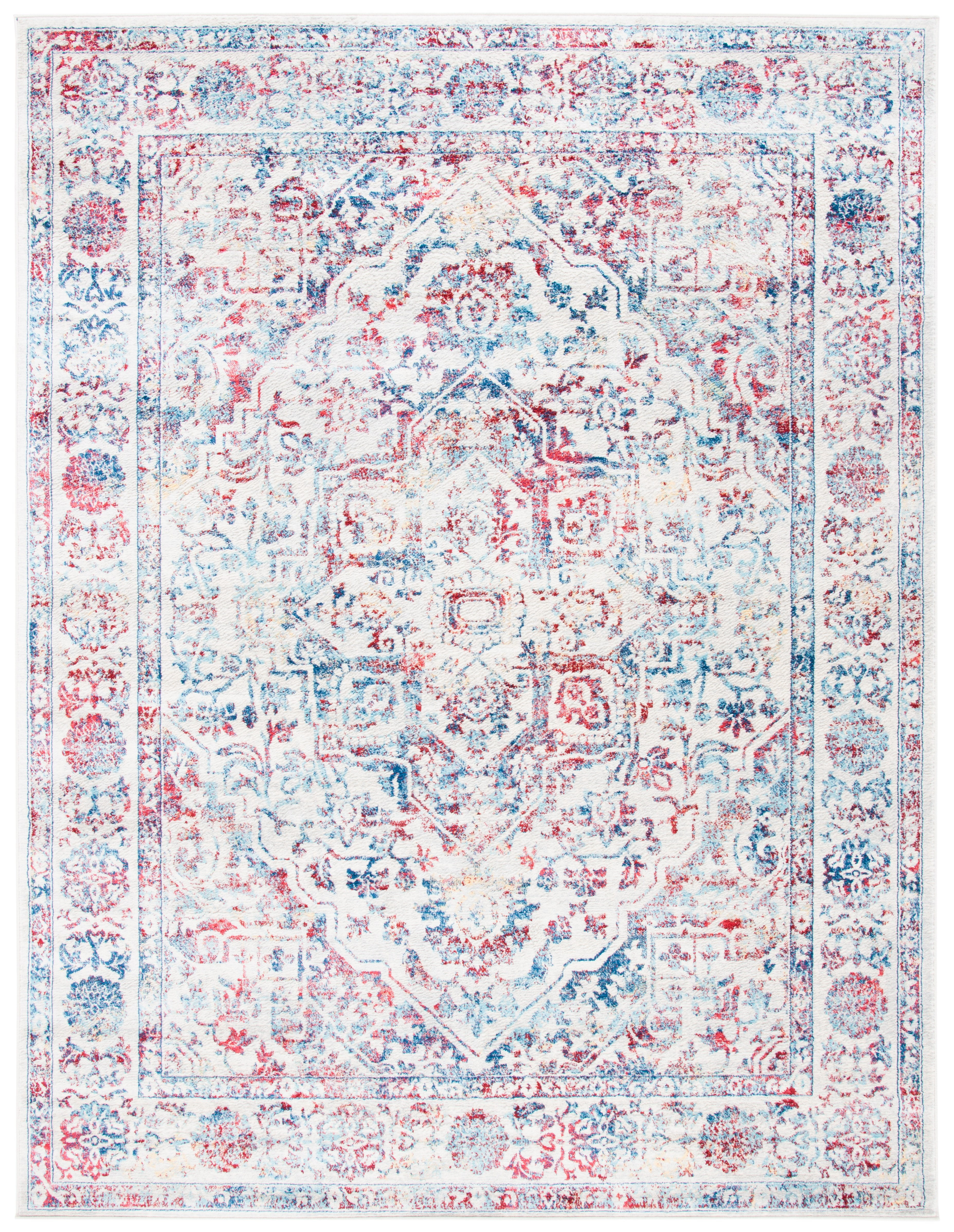 SAFAVIEH Brentwood Adams Oriental Area Rug, Ivory/Blue, 9' x 12'