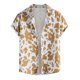 thumbnail image 1 of Camisas De Compresion Camisa de manga corta con solapa y hebilla de bolsillo con impresión digital 3D para hombre (Yellow, XL), 1 of 7