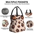 thumbnail image 3 of Beige and Brown Of Leopard Print Drawstring Lunch Bag Women - Drawstring Lunch Bag Insulated for Work Office - Stain-Resistant Large Lunchbags for Women with Multi-Pockets, 3 of 6
