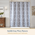 thumbnail image 3 of ComfiTime Shower Curtain with Hooks – Heavy-Duty Mold/Mildew-Resistant, Weighted-Hem Fabric Bathroom Curtain, Water-Repellent, Machine-Washable, Fade-Resistant, Wavy Print, 72 x 72, Gray, 3 of 13