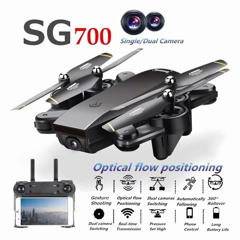 SG700 Mini Portable FPV Remote Control Quadcopter RC Drone 4CH 6-Axis Headless Mode Helicopter Toy with 30/200W Normal Wide Angel Optical Flow Camera Single - Walmart.com