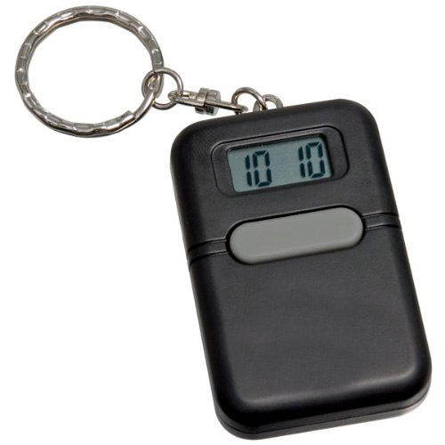 Talking Alarm Clock Keychain Black