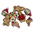 thumbnail image 3 of Northlight Pack of 8 Gold and Red Gingerbread Men with Sweet Treats Christmas Ornaments 3", 3 of 3
