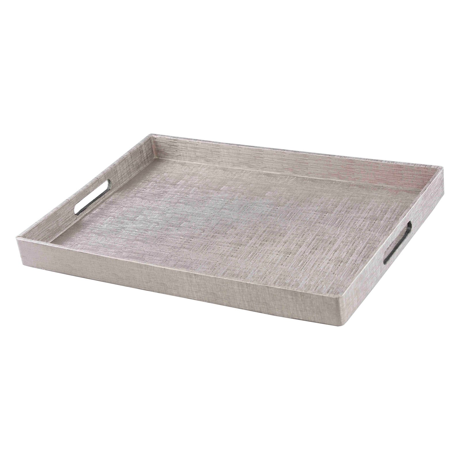 Textured Silver Leaf Serving Tray with Fingertip Handles