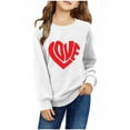 thumbnail image 2 of Bnwani Sweatshirt Girls Crew Neck Long Sleeve Comfortable Sweatshirt Valentine'S Day Hearts Printed Tops Pullover, 2 of 4