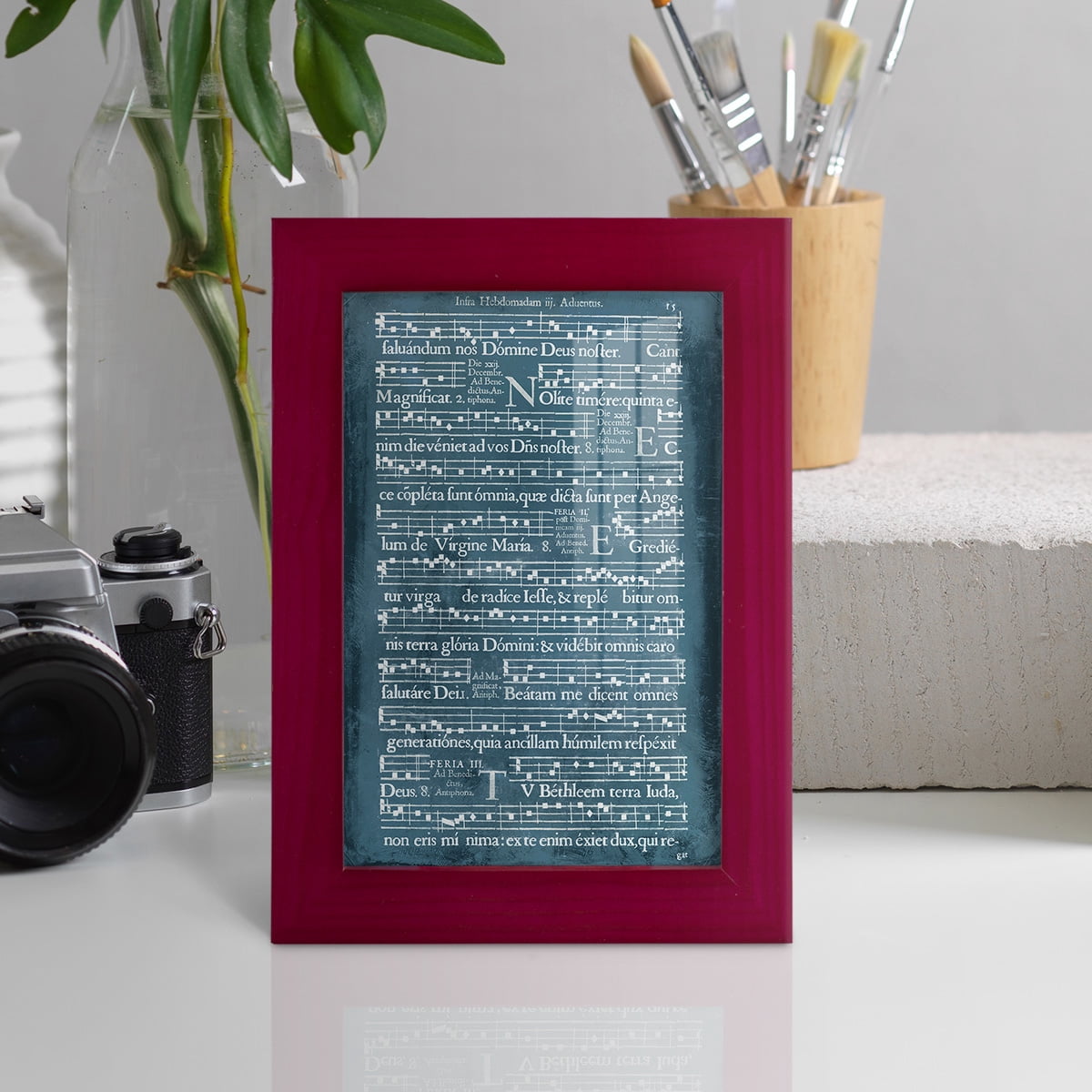 Graphic Songbook II - Framed Print w/glass - Cherry Red