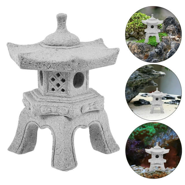 WEUVEB Estatua De De Piedra Para Jardín Con Interior Zen Para Bonsáis Y Paisajes