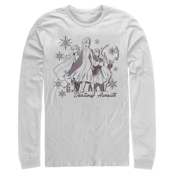 Men's Frozen 2 Destiny Awaits Friends  Long Sleeve Shirt White Small