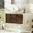 thumbnail image 3 of Eviva Santa Monica 30" Rosewood Wall Mount Bathroom Vanity w/ Solid Surface Sink, 3 of 8