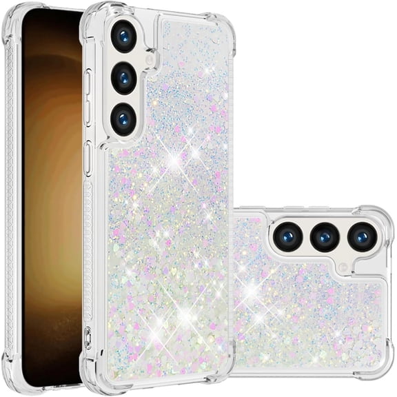 REQO Bling Glitter Case for Samsung Galaxy S26 Plus, Soft TPU Sparkly Flowing Liquid Floating Clear Case for Women Girls Cover for Samsung Galaxy S26 Plus
