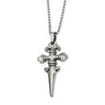thumbnail image 1 of Stainless Steel Dagger Pendant Necklace 24in, 1 of 3
