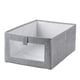 thumbnail image 1 of Contenedores de Almacenamiento de Tela con Ventana, Organizadores de Armario Plegables para Estantes, Organizadores de Cajones, Paquete de 2 Gris SóLido, 1 of 5