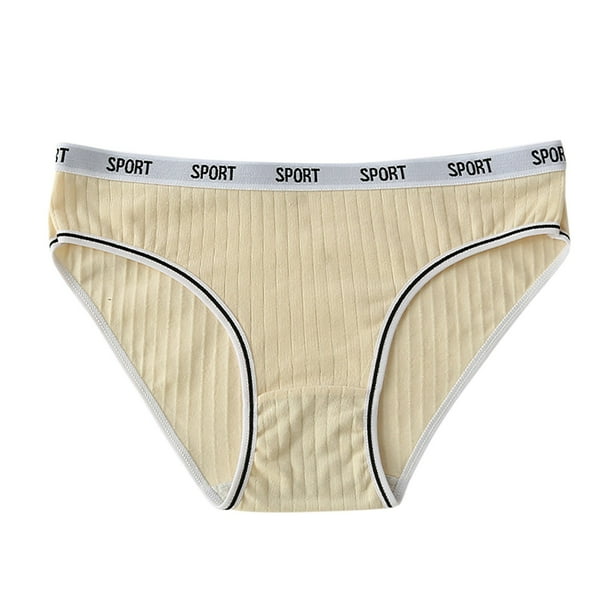 Gibobby Calzones para mujer sexy Ropa interior breve de bikini de algodon a traves de la cintura para mujer Beige G Walmart en linea