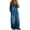 Blue, variant on Off-Shoulder Denim Jumpsuit for Women, Long Sleeve Button Front Wide Leg Romper with Pockets - Washed Casual Playsuit Gray M