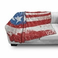 thumbnail image 3 of American Flag Soft Flannel Fleece Blanket, Culture Flag Solidarity of USA Stars Inspiration Retro Royalty Vintage Art, Cozy Plush for Indoor and Outdoor Use, 70" x 90", Coral White, by Ambesonne, 3 of 6