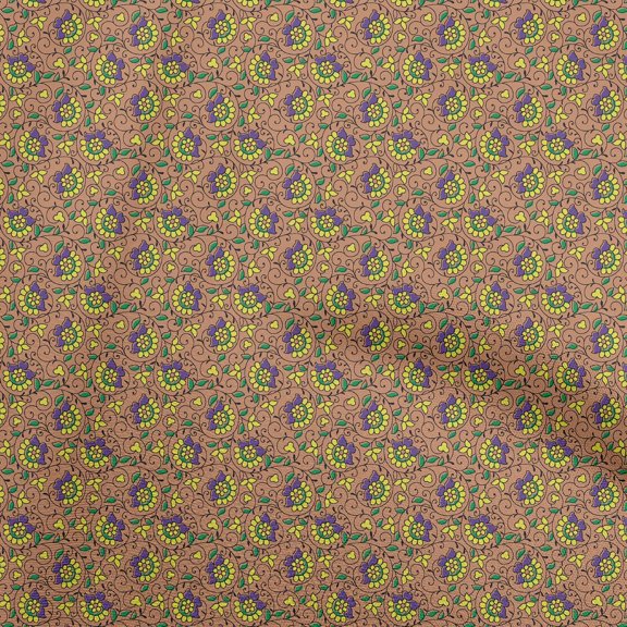 oneOone Georgette Viscose Orange Fabric Block Sewing Craft Projects Fabric Prints By Yard 42 Inch Wide-66