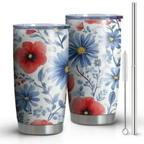 20 Oz Pioneer Flower Coffee Tumbler Double Wall Insulated Stainless Steel Water Bottle | Metal Reusable Thermoses Flask with Cup Cap | Leak & Sweat Proof with Anti-Dust Lid