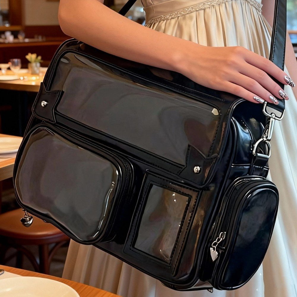 Vjnyvs Japanese Backpack Kawaii Ita Bag Y2K Harajuku Shoulder Crossbody Bag Leather Bag Anime Handle Rucksack Bag for Woman