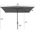 thumbnail image 7 of Wulful 8 ft Rectangular Outdoor Market Patio Umbrella, Gray, 7 of 7