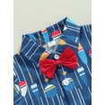 thumbnail image 5 of hirigin Baby Boy Romper, Short Sleeve Turn-down Collar Fish Print Summer Bodysuit with Bow Tie, 5 of 8