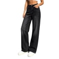 thumbnail image 5 of ClodeEU Women's Vintage High Waist Straight Leg Jeans,Casual Baggy Denim Pants ,Women's Plus L, 5 of 7