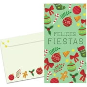 Tree-Free Greetings Christmas Money Holder Greeting Card, 3.7 x 7, Fiestas Pattern (ZO70292)