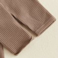 thumbnail image 4 of Cjfdfy Newborn Baby Boy Girl Footed Romper Outfit Solid Color Ribbed Long Sleeve Side Snaps Jumpsuit With Hat Infant Cute Coming Home Fall Winter Outfit 0-6 Months, 4 of 6