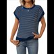 thumbnail image 1 of Suéter Informal de Rayas con Mangas y Bloques de Color Azul, Talla XL, 1 of 9
