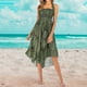 thumbnail image 5 of Moda Mujer s Ropa Bohemio Cintura alta Cómodo Vestido estampado  inferior para vacaciones Pya Señoras Chica verde Hugo  Faldas de moda, 5 of 10