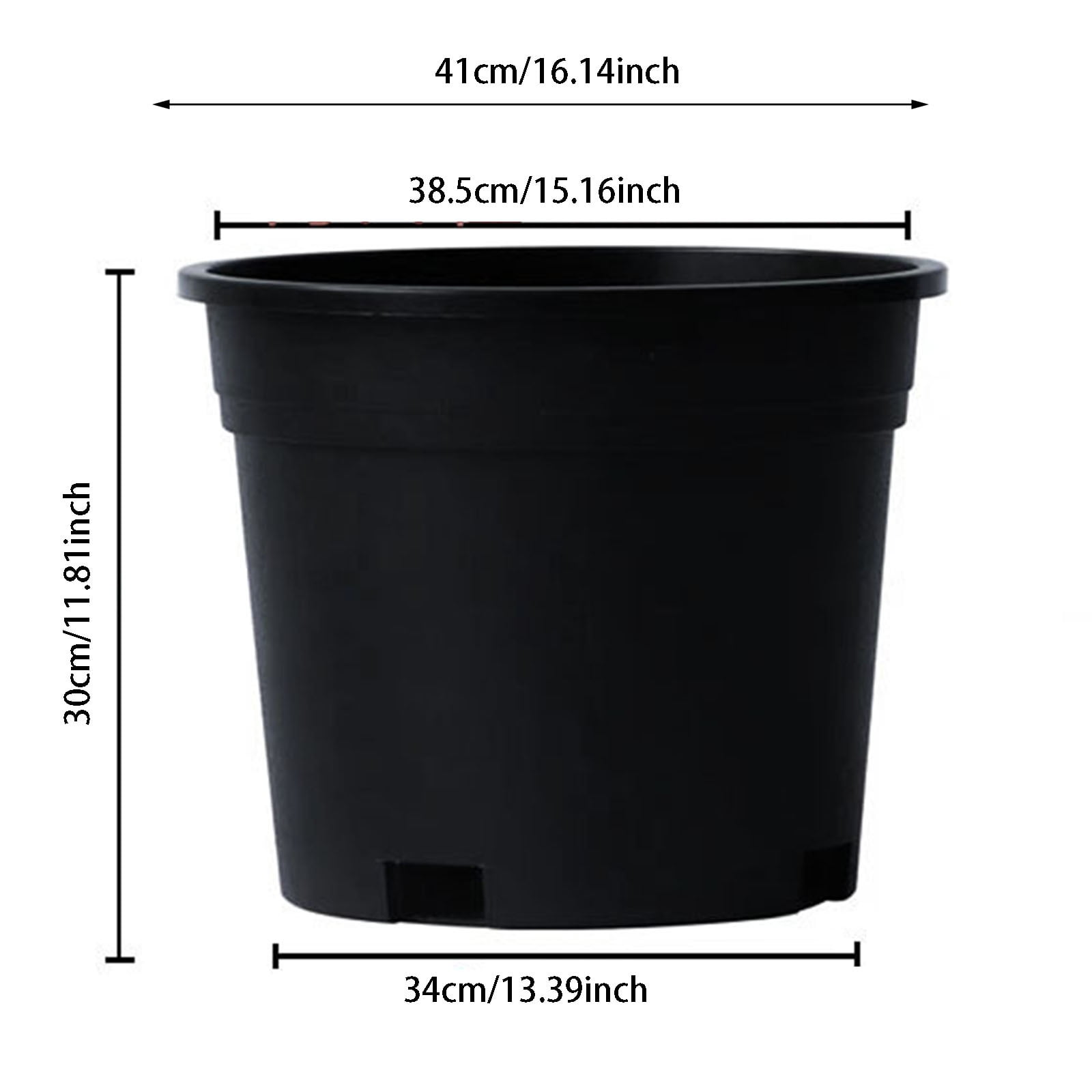 10 Gallon Nursery Pots - Flower Pot Container with Drainage Holes, Flexible Flowerpots for Soil/Hydroponics Gardening, Black