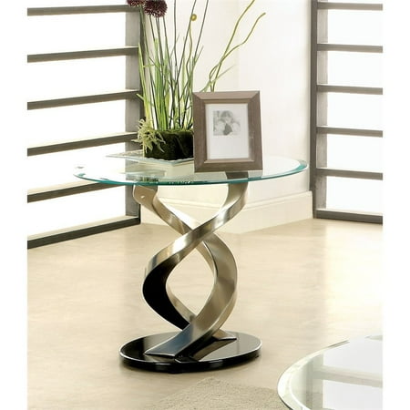 Furniture Of America Marisa Round Glass Top End Table In Satin Furniture Of America Marisa Round Glass Top End Table In Satin Com