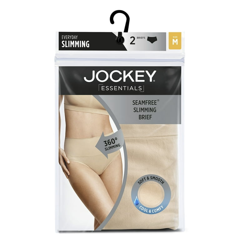 Sizes Jockey® Essentials Women\'s Underwear, 2, Brief Pack 5353 of Shapewear, Panties, Seamfree® Tummy Small-3XL, Smoothing Slimming Cooling