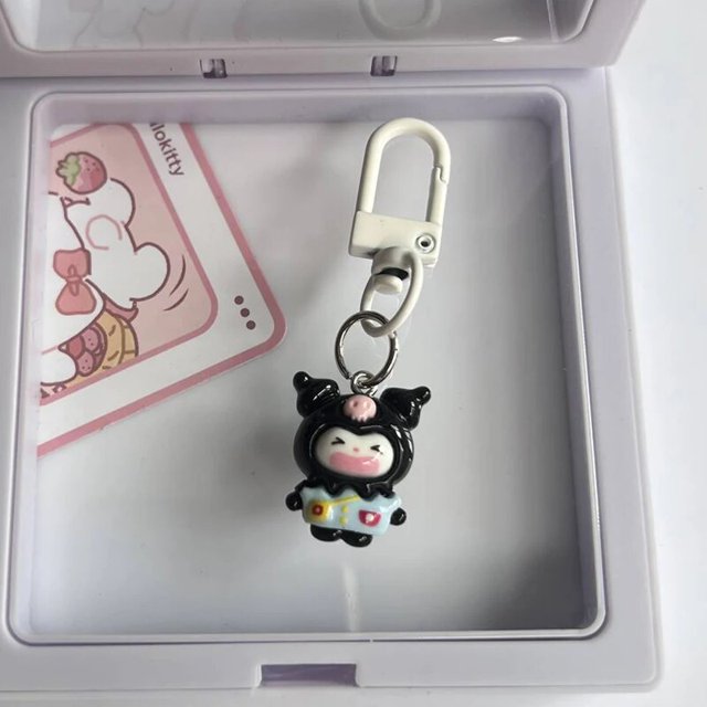 Sanrio Melody Kuromi Hello Kitty Cinnamoroll llavero de goma suave KT Cat, llavero colgante para bolsa de coche, joyería de cumpleaños, regalos de vacaciones