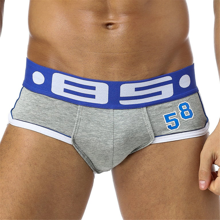 adviicd Underwear Men Boxer Briefs Color Sports Men's Low-Waist Underwear  Underwear Matching Ding Double Men's underwear Grey XL