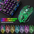 thumbnail image 6 of Wireless Gaming Keyboard and Mouse Combo with 87 Key Rainbow LED Backlight Rechargeable 3800mAh Battery Mechanical Feel Anti-ghosting Ergonomic Waterproof RGB Mute Mice for Computer PC Gamer (Black), 6 of 9