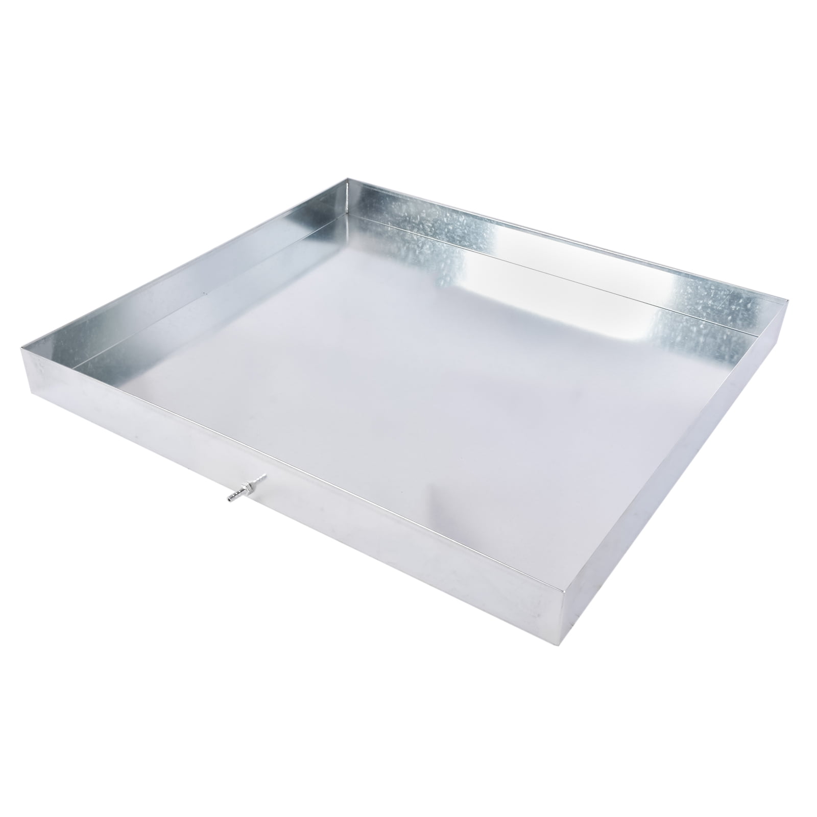 GELUOXI 27 x 25 x 2.5 Inch Washing Machine Pan Galvanized Steel Washing Machine Drain Pan Heavy Duty Compact Washer Drip Tray with Drain Hole & Hose Adapter