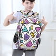 thumbnail image 6 of FORMRS Unisex School Backpack 17" Student Travel Bag with Laptop Compartment, Purple Retro Pattern, 6 of 7