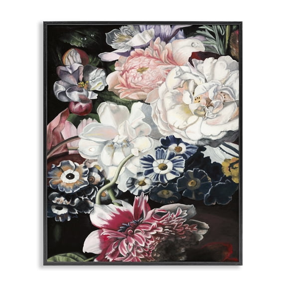 Stupell Industries French Country Vintage Blooming Florals Black Framed Giclee Art, 11 x 14, by Naomi McCavitt