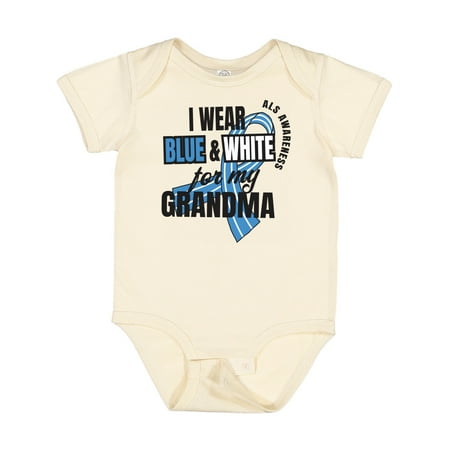 

Inktastic I Wear Blue and White for My Grandma ALS Awareness Gift Baby Boy or Baby Girl Bodysuit