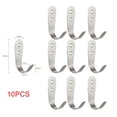 thumbnail image 2 of 10Pcs Solid Stainless Steel Wall Mount Single Hook Heavy Duty Rustproof Coat Hanger, 2 of 8