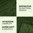 thumbnail image 4 of Superior Arctic Fleece Boho Knit Jacquard Blanket, Throw, Green, 4 of 7