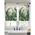 thumbnail image 2 of Palm Leaves Tropical Sheer Curtains 54 Inch Length 2 Panels Set Window Treatments, Green Botanical Summer Linen Rod Pocket Semi Curtains for Living Room/Bedroom/Kitchen Décor, 104"W x 54"L, 2 of 7